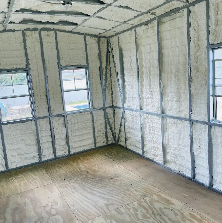 Closed-cell spray foam insulation applied to wall cavities in a residential project in Bothell West